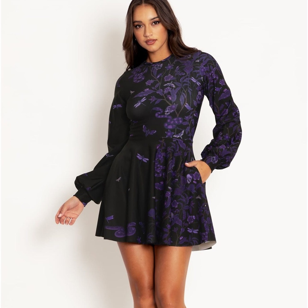 DEADLY NIGHTSHADE BISHOP SKATER DRESS - LIMITED